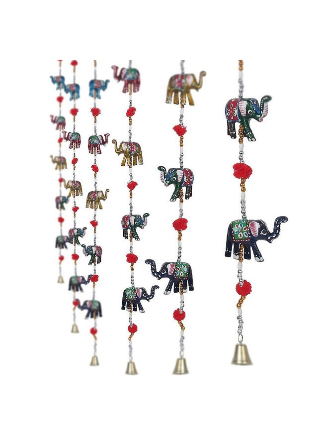 Suvasane Rajasthani Handcrafted Decorative Elephants Door Hanging Toran Latkan Garlands for Home Decoration - Set of 2 (11X6x6 Inch, Multicolor) - Image 5
