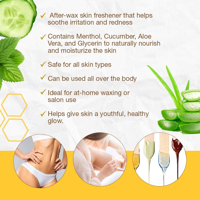 GiGi علاج ما بعد الشمع من جي جي، جل تبريد ما بعد الشمع، مرطب للبشرة، العناية بالبشرة بعد الشمع، 16 أونصة سائلة. - Image 3