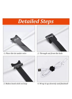 PYLCO SMART 24 Pack Reusable Cable Ties Multipurpose Fastening Cord Straps Tie Adjustable Wire Management Cables Tidy Hook and Loop Tie Wire Organizer Straps Ties  - Image 4