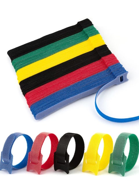 24 Pack Reusable Cable Ties Multipurpose Fastening Cord Straps Tie Adjustable Wire Management Cables Tidy Hook and Loop Tie Wire Organizer Straps Ties