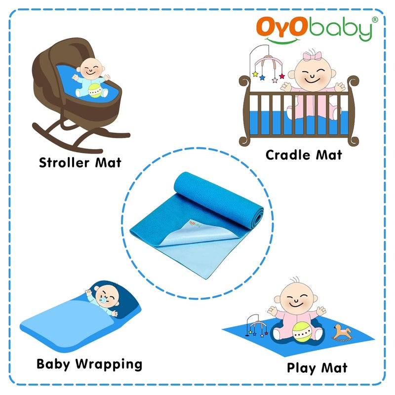 OYO BABY OYO BABY Waterproof Mattress Protector Sheet for Kids and Adults Medium 100cm x 70cm Firoza - Image 5
