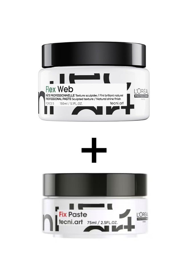 L'Oréal Professionnel Tecni.ART Web + Tecni.Art Fix Paste 7 for Extreme Hold Bundle - Image 1