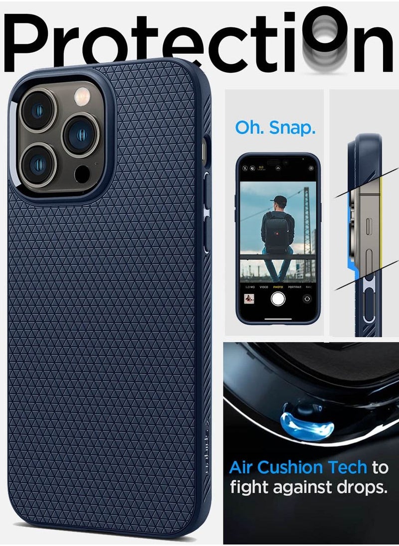Spigen Liquid Air iPhone 14 Pro Case Cover - Navy Blue  - Image 4