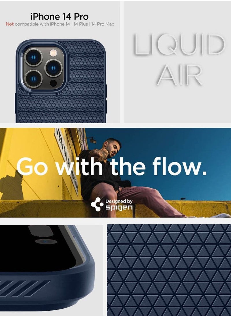 Spigen - Liquid Air iPhone 14 Pro Case Cover - Navy Blue - Image 1
