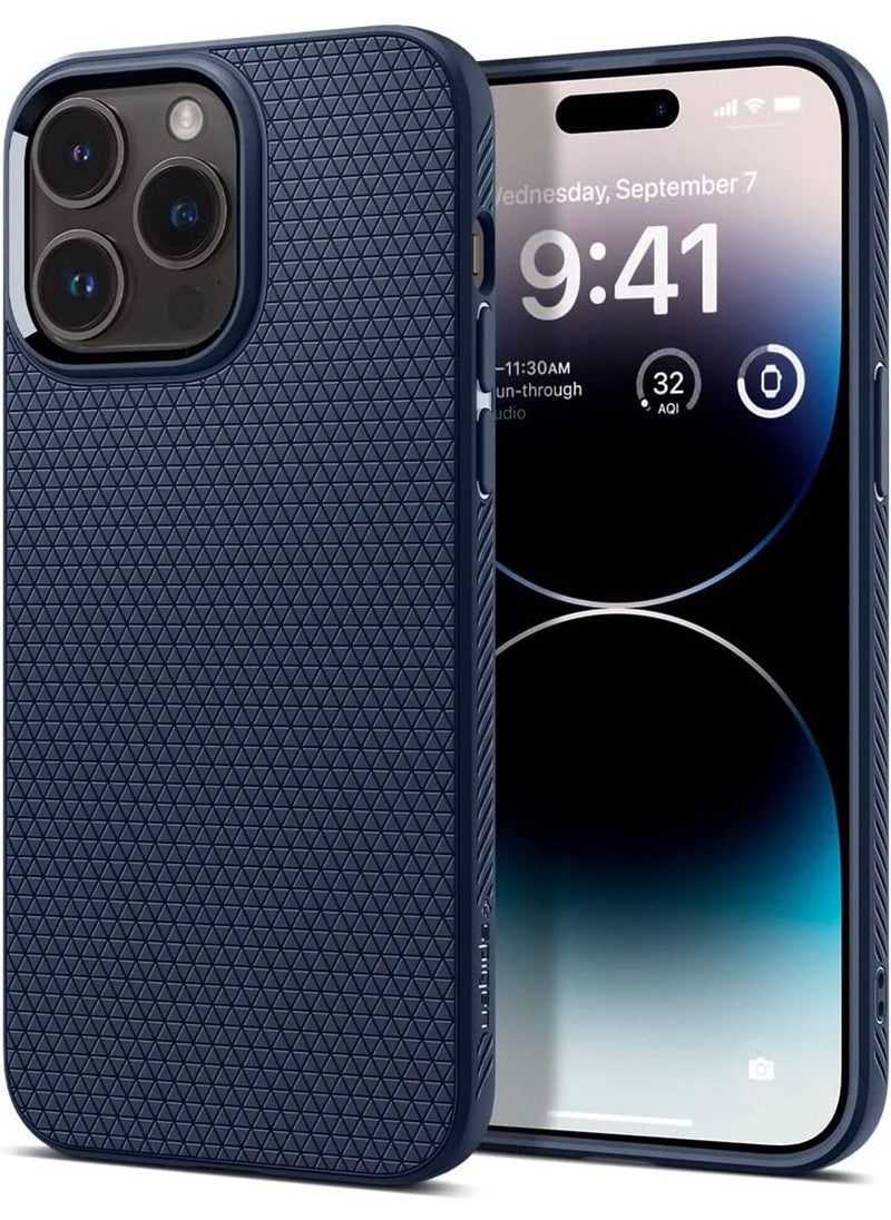 Spigen Liquid Air iPhone 14 Pro Case Cover - Navy Blue  - Image 1