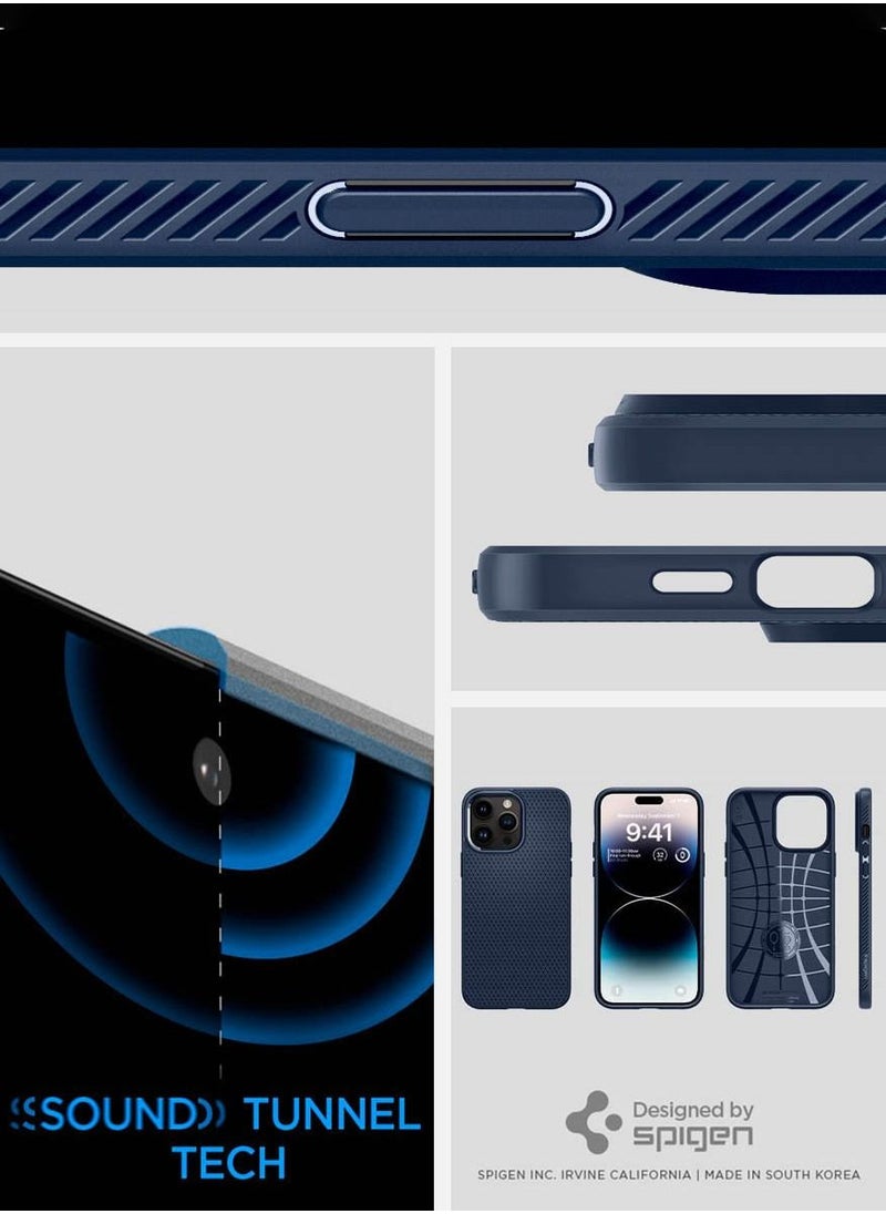 Spigen Liquid Air iPhone 14 Pro Case Cover - Navy Blue  - Image 5