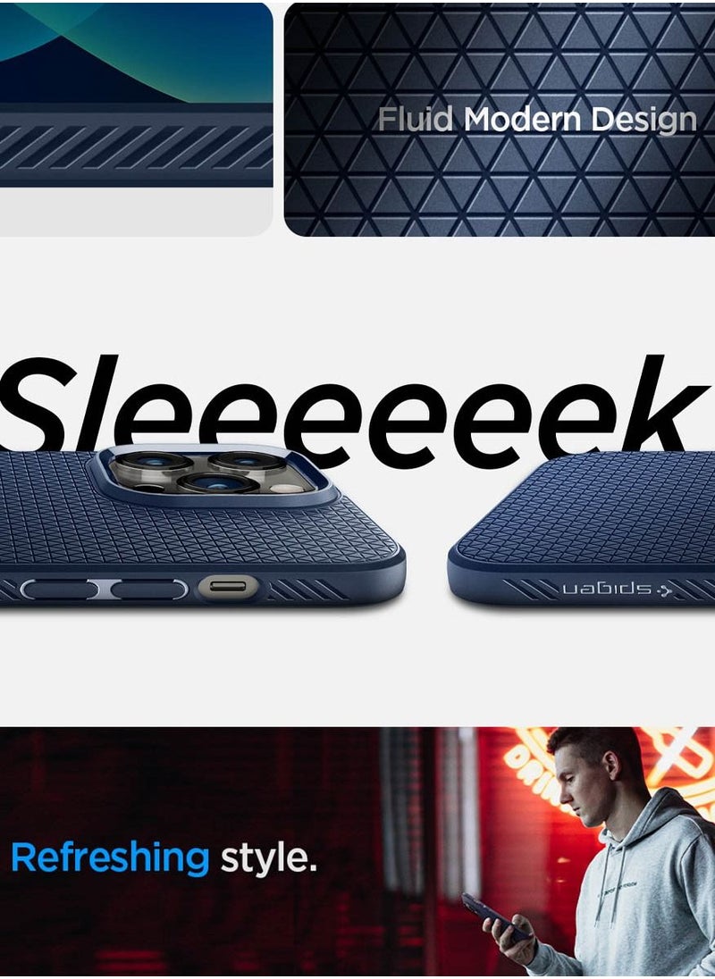 Spigen - Liquid Air iPhone 14 Pro Case Cover - Navy Blue - Image 1