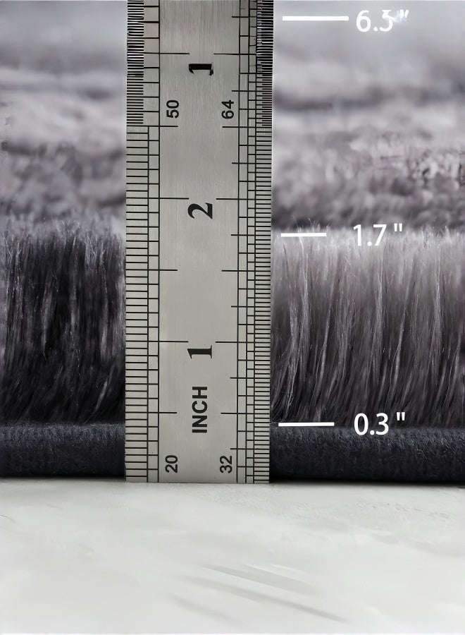 LOKIPA Large Area Living Room Rug, Modern Super Soft Plush Shaggy Bedroom Carpet, Dark Gray Tie-Dye Pattern, Silver Indoor Nursery Rug for Girls and Home Decor, Floor Carpet Mat - Image 2