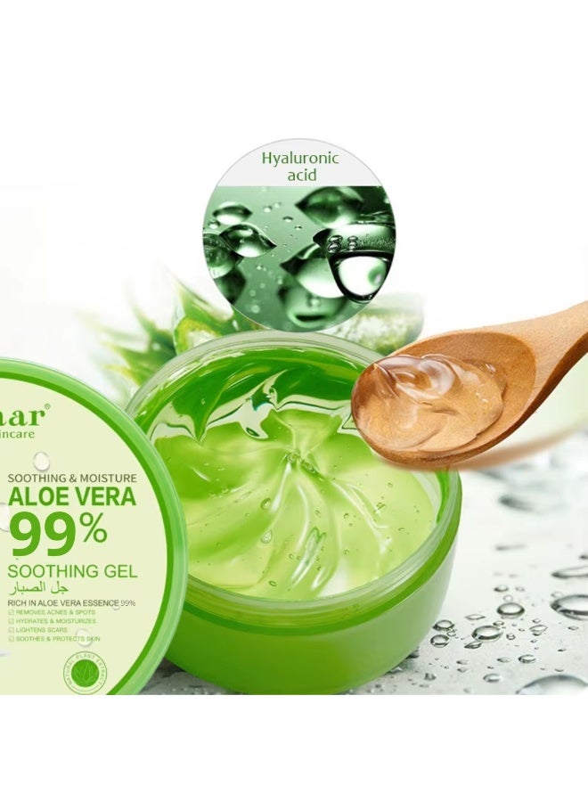 Disaar 300ml Natural Aloe Vera Gel for Face & Body, Soothing & Moisturizing 99% Aloe Vera Gel, Oil Control Deep Cleansing Brightening Skin Tone, Shrinking Pores Natural Extracts Infused Face Cream Gel - Image 5