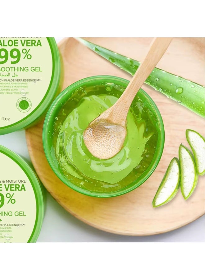 Disaar 300ml Natural Aloe Vera Gel for Face & Body, Soothing & Moisturizing 99% Aloe Vera Gel, Oil Control Deep Cleansing Brightening Skin Tone, Shrinking Pores Natural Extracts Infused Face Cream Gel - Image 4