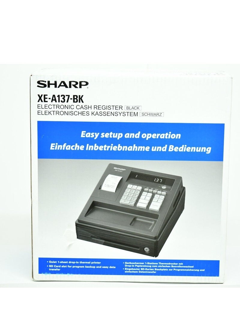 SHARP SHARP XE-A137-BK ELECTRONIC CASH REGISTER - BLACK  - Image 1