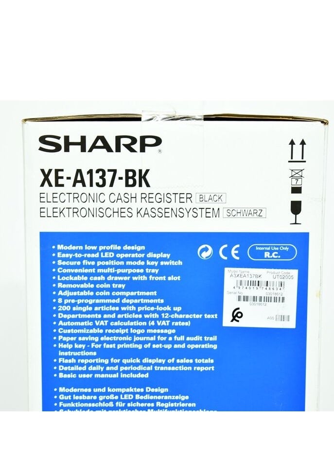 SHARP SHARP XE-A137-BK ELECTRONIC CASH REGISTER - BLACK  - Image 3
