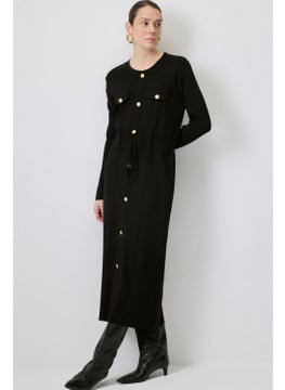 Touche Gold Buttoned Knit Dress  - Image 2
