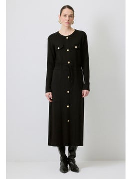 Touche Gold Buttoned Knit Dress  - Image 1