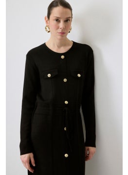 Touche Gold Buttoned Knit Dress  - Image 3