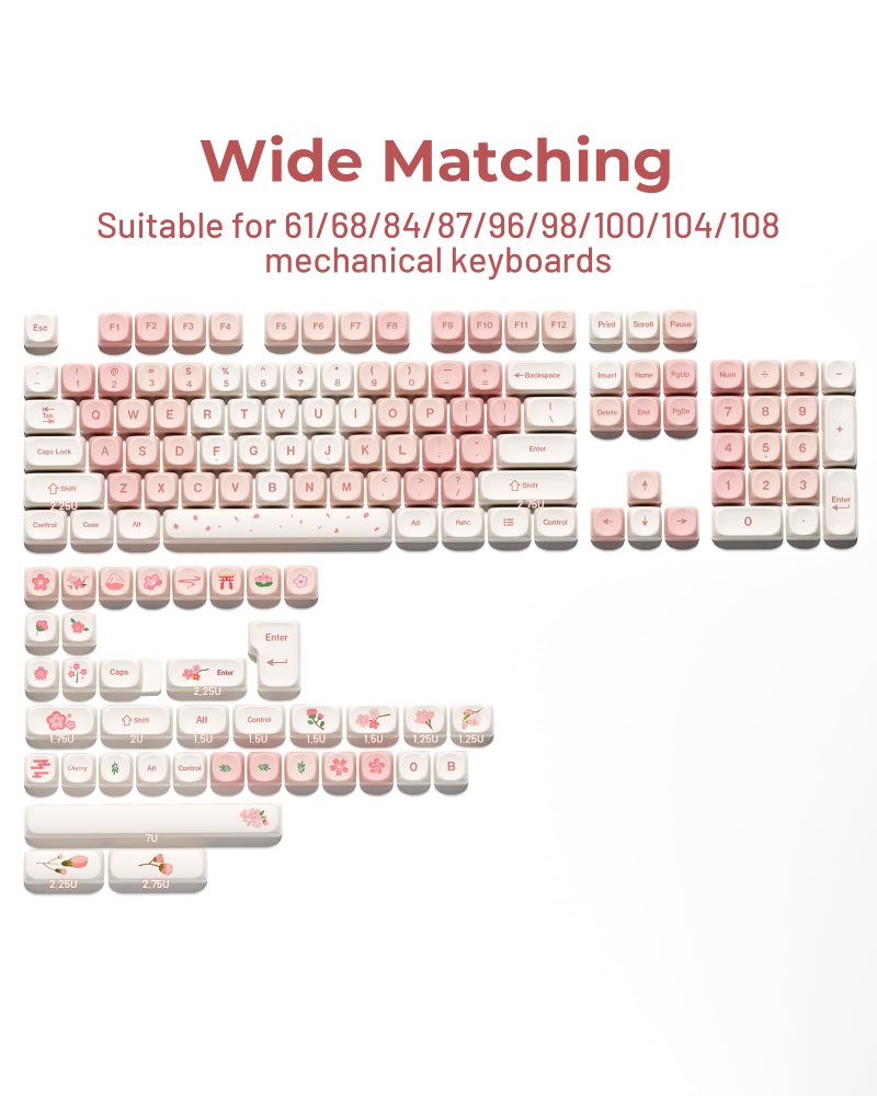 HITIME XVX Keycaps - Pink Cute PBT Keycaps, MOA Profile Key caps 60 65 75 100 Percent, Dye-Sublimation, Custom 142 Keys Set for 100%, 75%, 65%, 60% Mechanical Keyboard - Image 5