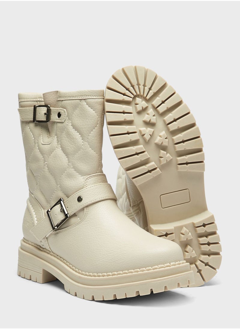Close Toe Low Heel Ankle Boots