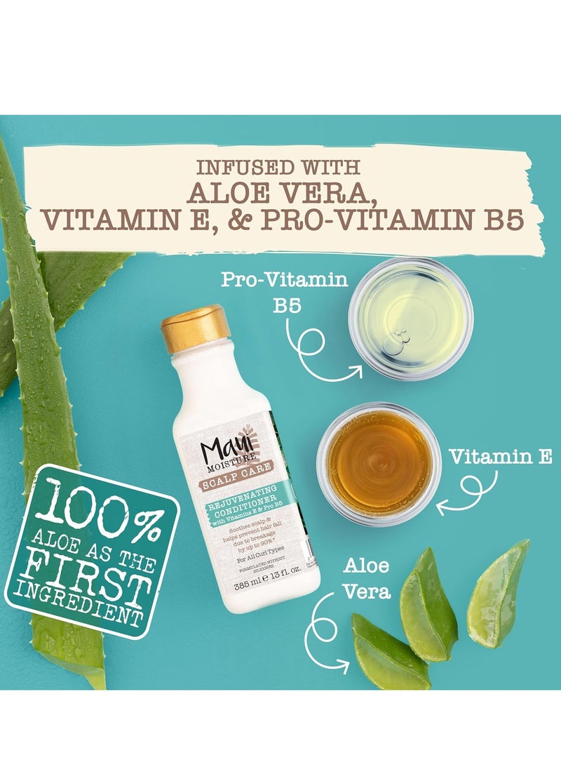 MAUI MOISTURE Maui Moisture Scalp Care Rejuvenating Conditioner, Soothing Curly Hair Conditioner with Vitamin E, Pro-Vitamin B5 & Aloe Vera, Silicone-Free, 13 fl. Oz  - Image 3