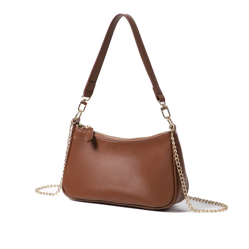 VODIU Clutch Tote Handbags with 2 Removable Straps and Zipper Closure Crossbody Bags Shoulder Purse Handbag for Women Brown - Image 1