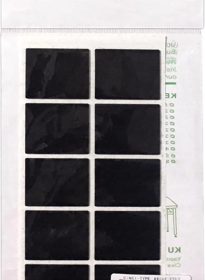 10 Pieces Square Felt Furniture Protector Pads, Black, 4 x 4 cm