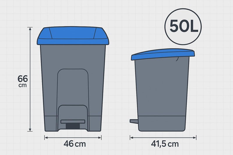 Planet Garbage Container, Trash Basket with Foot Pedal & Handel,Hard Plastic Material, use in schools, hospitals, Universities, Malls,Black (50 Liter) - Image 4