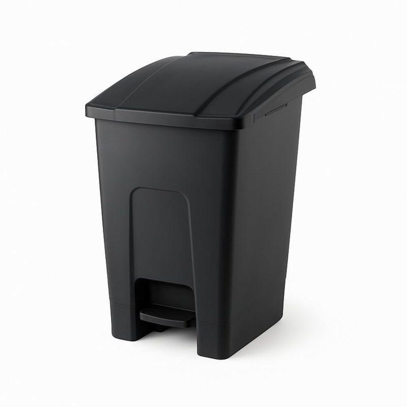 Planet Garbage Container, Trash Basket with Foot Pedal & Handel,Hard Plastic Material, use in schools, hospitals, Universities, Malls,Black (50 Liter) - Image 1