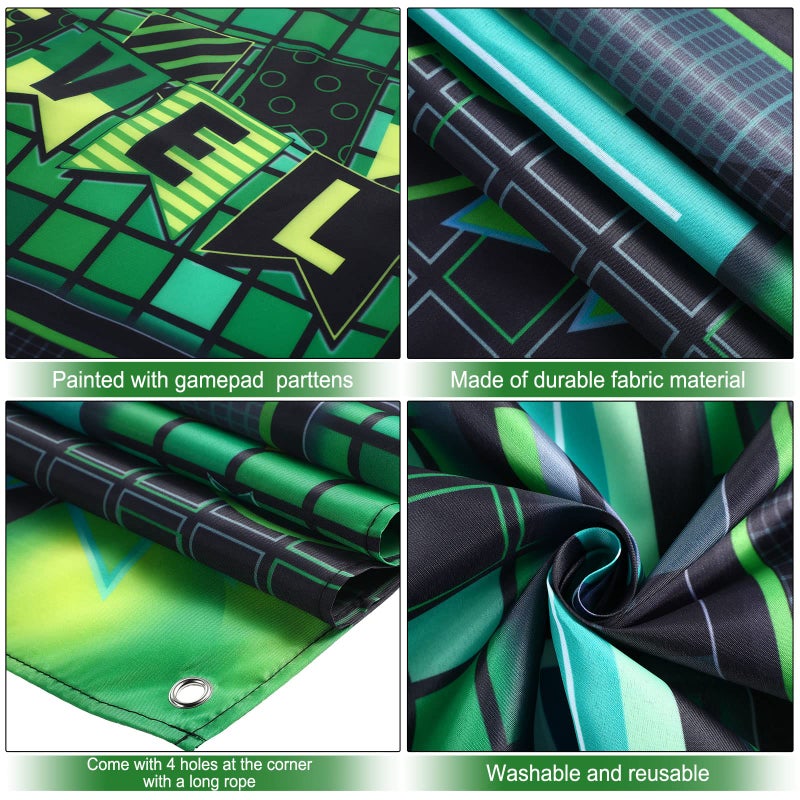 Blulu Video Game Party Decoration Video Photo Door Backdrop Game on Boys Birthday Photo Banner Room Decor for Fans Gamer Party Decoration Supplies(35.5 x 70.9 Inch) - Image 4