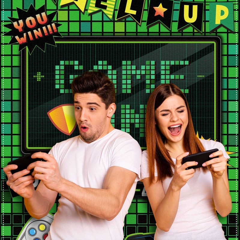 Blulu Video Game Party Decoration Video Photo Door Backdrop Game on Boys Birthday Photo Banner Room Decor for Fans Gamer Party Decoration Supplies(35.5 x 70.9 Inch) - Image 3