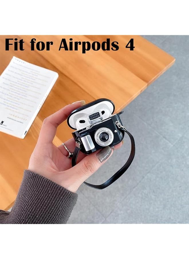 إيروريكس جراب متوافق مع Airpods 4 بتصميم كاميرا كرتونية ثلاثية الأبعاد رائعة وغطاء واقٍ متوهج مع سلسلة مفاتيح لجراب Airpods من الجيل الرابع 2024 للبنات والأولاد والأطفال والمراهقين والنساء  - Image 2