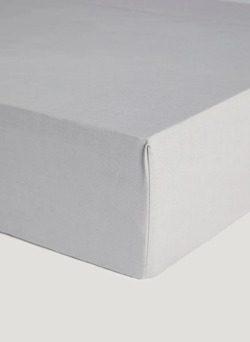 Matalan Grey Polycotton Fitted Bed Sheet (144 Thread Count)