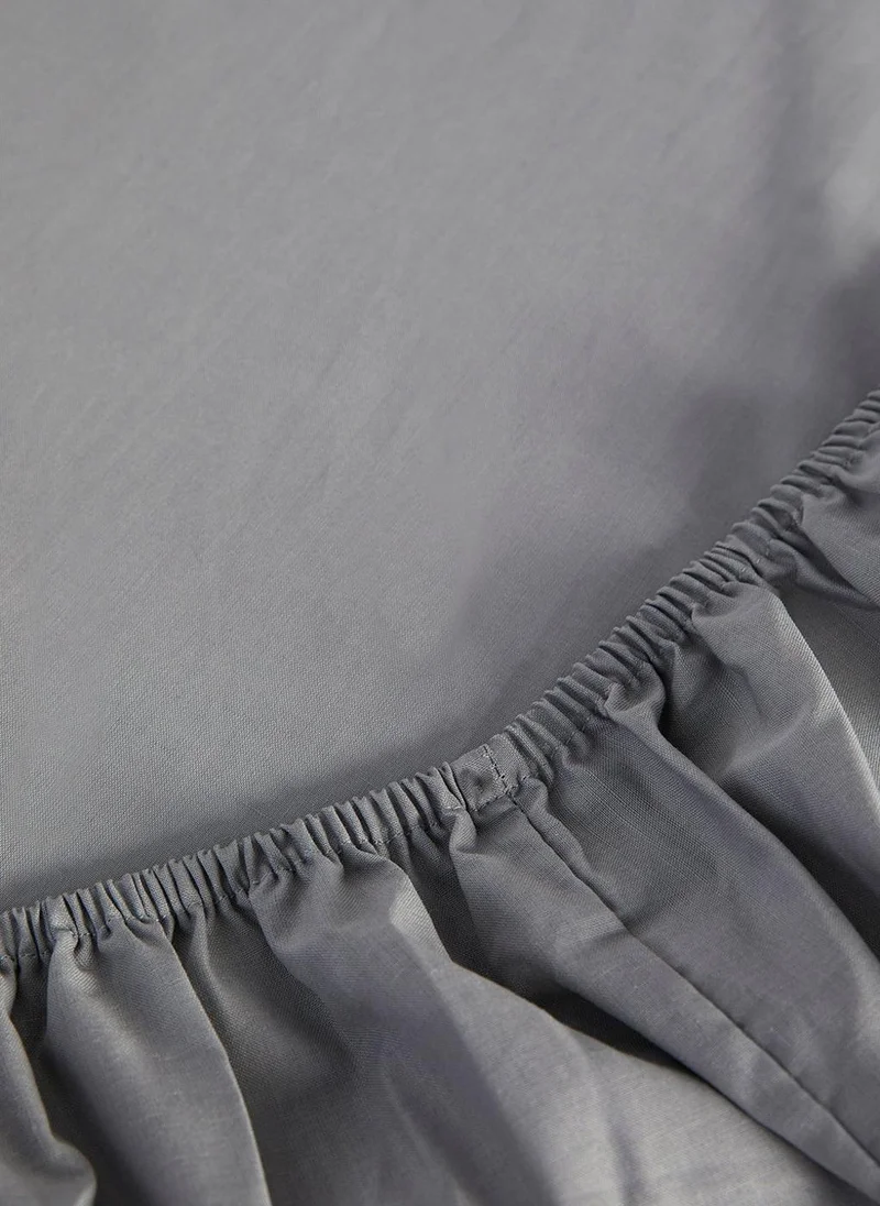 Matalan Grey Polycotton Fitted Bed Sheet (144 Thread Count)