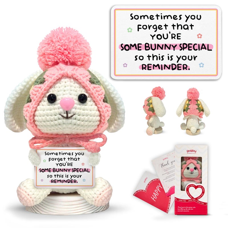 Gossby Positive Bunny Crochet - YOU FORGET YOU'RE SOME BUNNY SPECIAL - Inspirational Gift for Women - Christmas, Birthday, Emotional Support, Positive Energy Gift for Friend, Coworker, Teacher, Mom - Image 1
