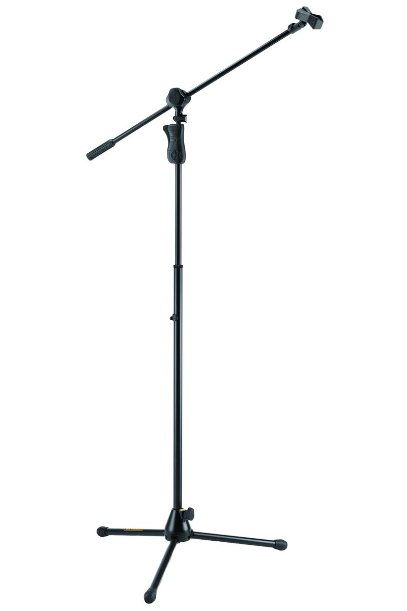 Hercules MS632B EZ Grip Tripod Microphone Stand W/2 in 1 Boom & Mic Clip, Black