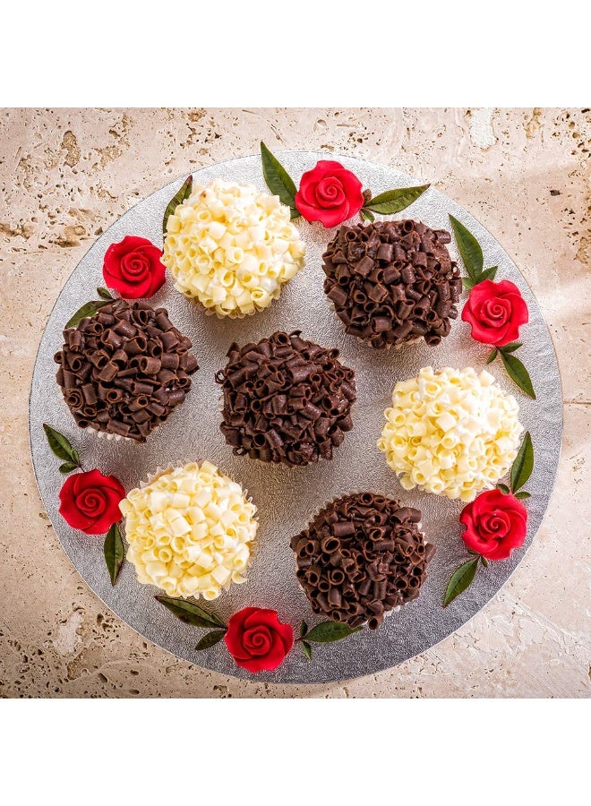 Restaurantware Pastry Tek 10 Inch Cake Board, 1 Durable Cake Drum - Round, Covered Edges , Metallic Silver Paper Cake Base, Disposable, For Birthdays, Weddings, Or Parties - Image 3