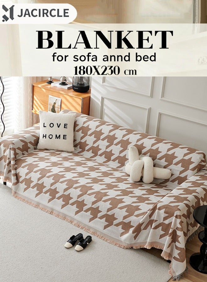 جاك سيركل بوهو يغطي الأريكة للأريكة غطاء أريكة منقوش هندسيًا للكلاب، غطاء أريكة غير قابل للانزلاق قابل للغسل غطاء أريكة بطانية للأريكة المقطعية، أغطية أريكة ناعمة لمقعد الحب 2-3 وسادة الأريكة المضادة للانزلاق حامي الأريكة - Image 1