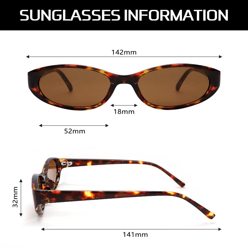 GUVIVI Retro Oval Sunglasses for Women 2026 90s Small Chic Cat Eye Sun Glasses Sunnies Lightweight Shades - Image 5