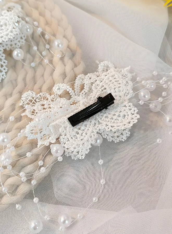 Take Two Take Two Set of 2 - Butterfly Shape Lace Hair Clips