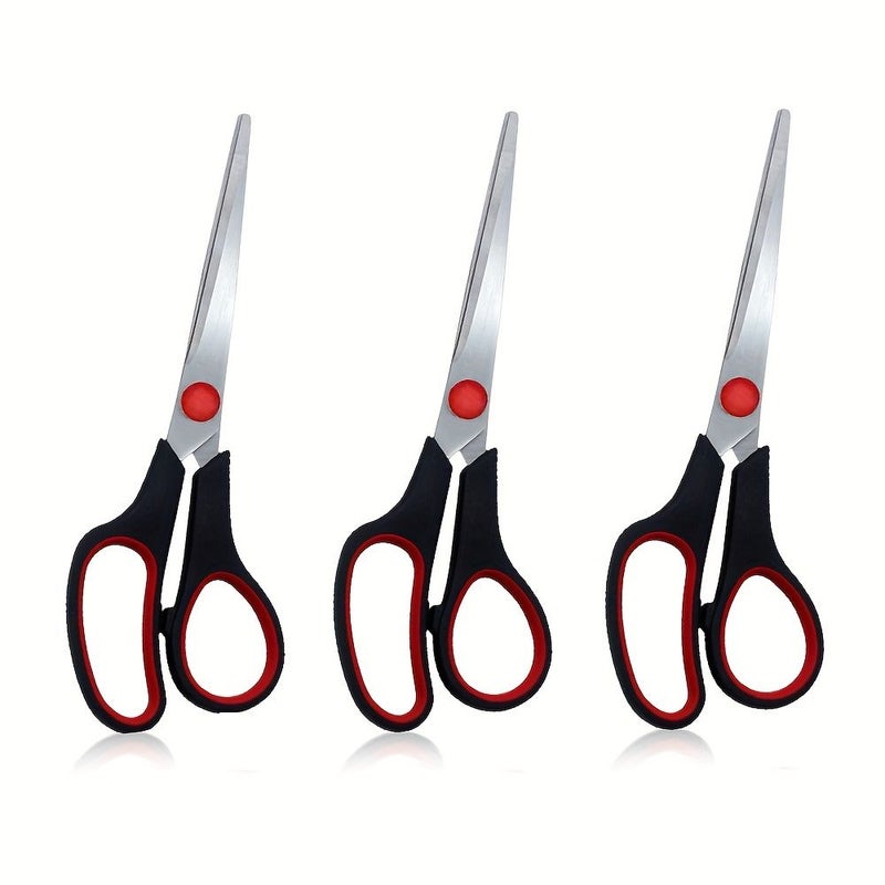 3 Pcs Stainless Steel Scissors Multipurpose Office Home Kitchen Scissors Comfort Grip Suitable For Right And Left Hand Users - Image 4