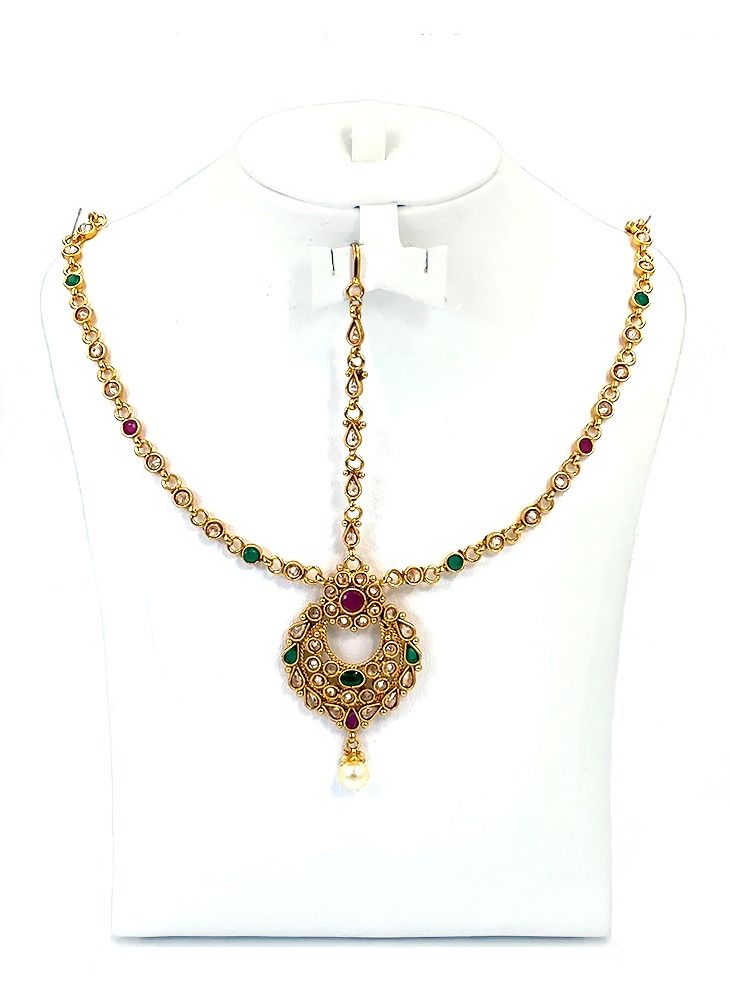 Gohona Bollywood Style Head Chain Jewelry Matha Patti - Image 1