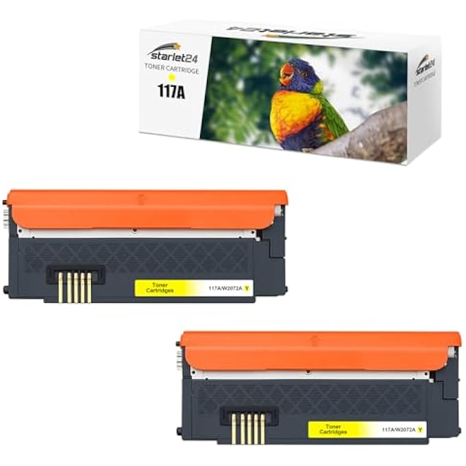 2 X 117A TONER YELLOW COMPATIBLE WITH HP 117A W2072A AS REPLACEMENT FOR COLOUR LASER MFP 178NWG 179FWG 179FNW 150NW 150A 178NW - Image 1