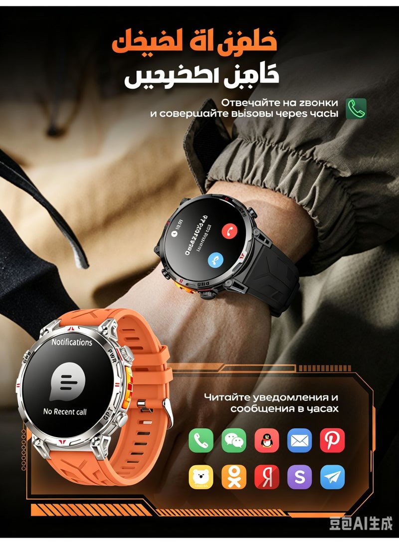 ساعة ذكية للرجال بشاشة AMOLED HD مقاس 1.56 بوصة مع مكالمات بلوتوث، ونظام تحديد المواقع GPS، وAI GPT، ومتتبع لياقة بدنية متين لأجهزة أندرويد وiOS - Image 5