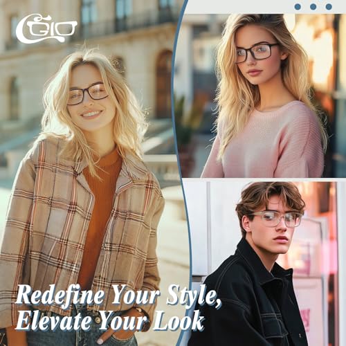 CGID Fake Glasses Clear Lens Non-Prescription Retro Rectangular Frame UV400 Protection Men Women CN12 - Image 2