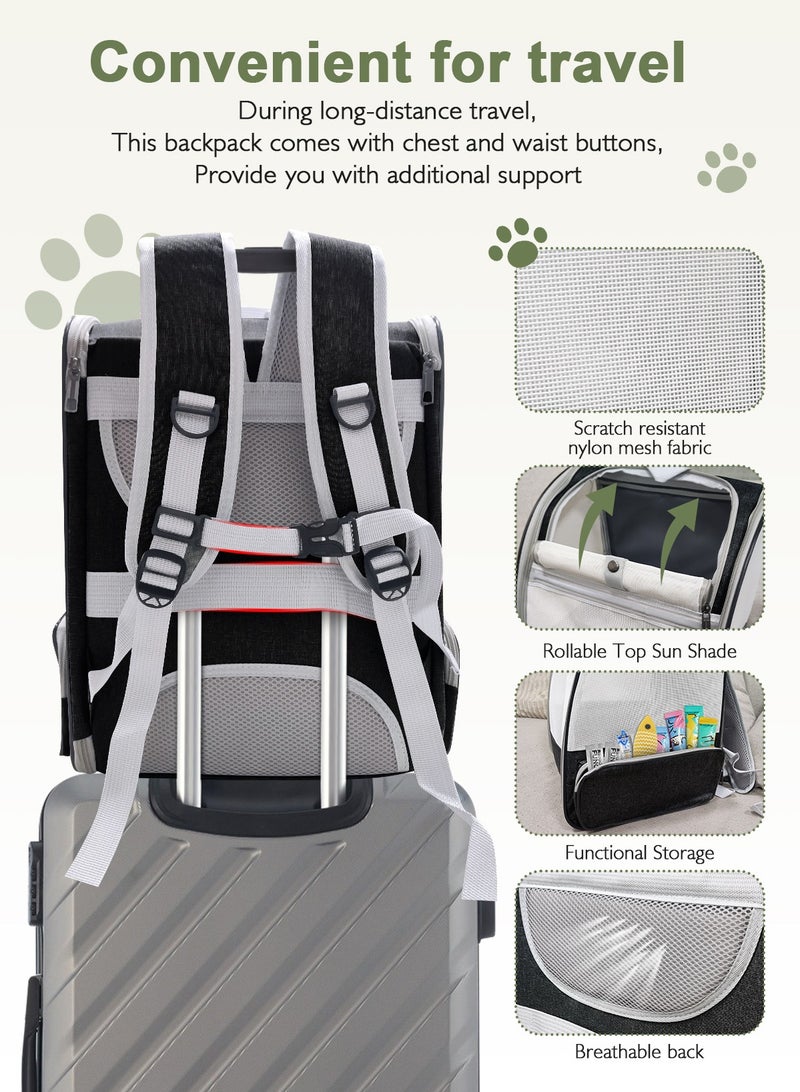 URbazaar Cat Carrier Bag, Pet Carrier Backpack with Pet feeding bowl, Cat Carrying Backpack for Medium Small Dog, Cat, Bunny, Ventilated Mesh Dog Travel Backpack for Outdoor Use - Image 4