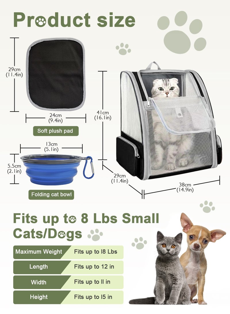 URbazaar Cat Carrier Bag, Pet Carrier Backpack with Pet feeding bowl, Cat Carrying Backpack for Medium Small Dog, Cat, Bunny, Ventilated Mesh Dog Travel Backpack for Outdoor Use - Image 2