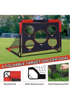 General Soccer Goal Pop-Up Goal 2-in-1 Kids Soccer Goal Goal for Garden Portable Soccer Goal Goal Training with Carrying Pouch and Shaped Steel Stakes  - Image 3