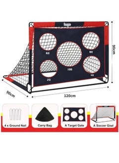 General Soccer Goal Pop-Up Goal 2-in-1 Kids Soccer Goal Goal for Garden Portable Soccer Goal Goal Training with Carrying Pouch and Shaped Steel Stakes  - Image 5
