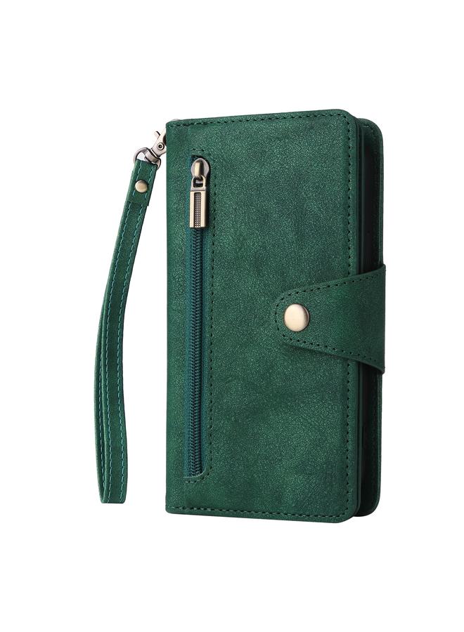 S-TOP Case For iPhone 13 mini Rivet Buckle 9 Cards Three Fold Leather Phone Case - Image 2