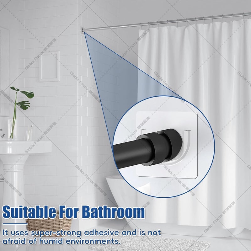 SUPVIB 6 Pack Shower Rod Holder with Strong Adhesive, Sleek Shower Curtain Rod Holder for Wall, Clear Tension Curtain Rod Bracket No Drilling(Rod not Included) - Image 5