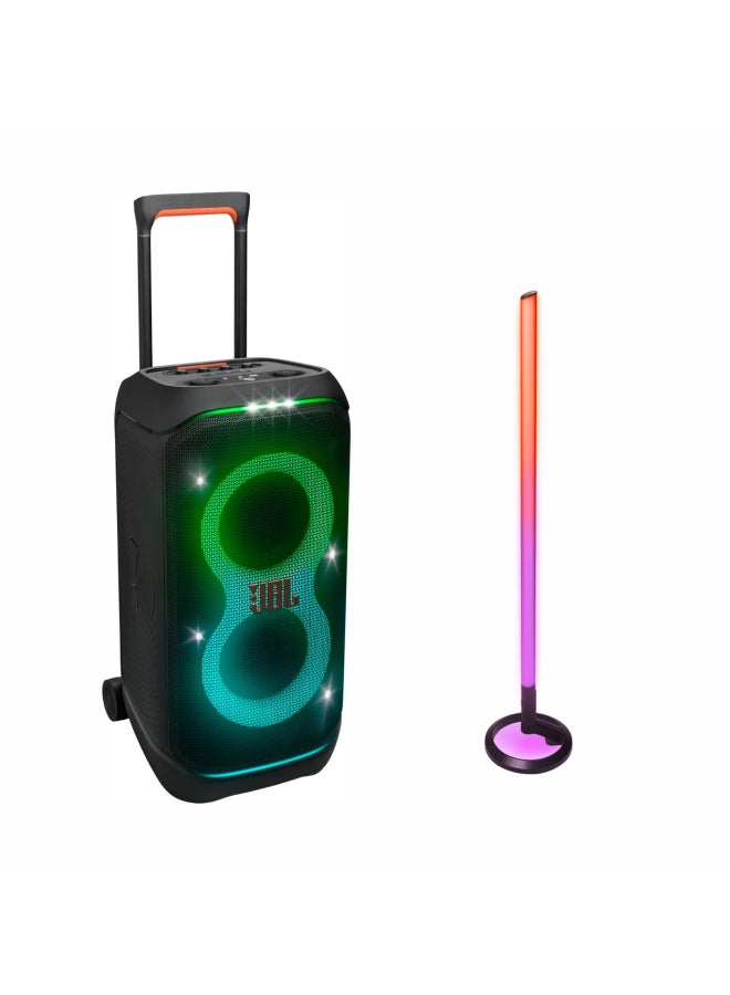 JBL Partybox Stage 320 Portable Party Speaker And Partylight Stick JBLPBSTAGE320UK+JBLPLSTICK Black - Image 1