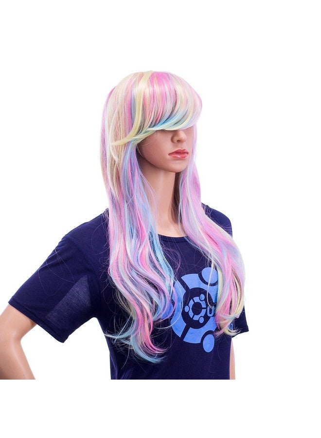 SWACC 26-Inch Long Curly Wave Cosplay Synthetic Wig Mixed Colorful Highlights - Image 2